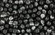 Accented Glass Beads, 8 mm Round Black / Silver - 60 per pack *  (Minimum quantity purchase is 2)