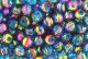    Accented Glass Beads - Blue / Fuchsia / Gold - 8mm - pkg 60    (Minimum quantity purchase is 1)