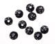Black Star Spangled Plastic Beads, 8 mm round- 60 beads   (Minimum quantity purchase is 1)