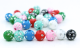 Star Spangled - Multi-Colored Plastic Beads, 8 mm round- 60 beads  - Closeout Sale *  (Minimum quantity purchase is 3)