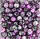 Purple/Pink and Black Spun Glass Beads - 8mm - Pkg 60  * (Minimum quantity purchase is 5)