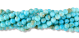  Aqua Blue with White Spun Glass Porcelain Beads -  8mm - 60 beads (Minimum quantity purchase is 1)