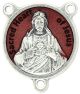 Sacred Heart of Jesus Round Centerpiece - Red Enamel, 3/4