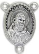 St Padre Pio Oval Centerpiece - Silver Ox, 1-1/8