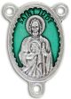 St Jude Oval Centerpiece - Green Enamel, 1-1/8
