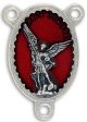St Michael the Archangel Oval Centerpiece - Red Enamel, 1-1/8