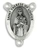 St Therese of Lisieux Oval Centerpiece - Silver Ox, 1-1/16