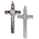 St Benedict Brown Enamel Crucifix Pendant – 4 1/2
