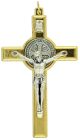 St Benedict Two Tone Crucifix Pendant - 3 1/8