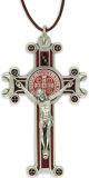 St Benedict Crucifix Pendant (Red Enamel Scroll Design) – 3