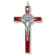 St Benedict Red Enamel Crucifix Pendant – 4 3/4
