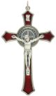 St Benedict Crucifix Pendant with Red Enamel - 4 3/4