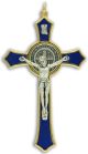 St Benedict Crucifix with Blue Enamel - 3 1/8