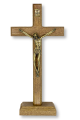 Simple Stand Up Crucifix with Antique Gold Corpus - 8.25 x 3.75
