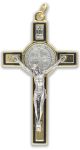 St. Benedict Straight Edge Black Border Crucifix - 3-1/8