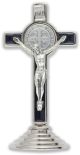 Black Metal St Benedict Tabletop Crucifix - 3-1/2