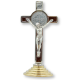 Brown Metal St Benedict Tabletop Crucifix - 3-1/2