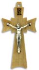 Olive Wood Crucifix with Silver Corpus (Minimum quantity purchase is 1)