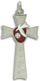  Two Color Enamel Accented Confirmation Cross 2 inch  (Minimum quantity purchase is 1)