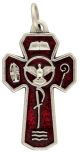 5 Way Confirmation Crucifix - Red Enamel - 1 1/8