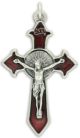 Red Enamel Pointed Sunburst Crucifix - 2