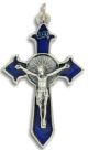 Blue Enamel Pointed Sunburst Crucifix - 2