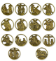 Stations of the Cross Round Plaque Set for Custom Displays – 14 Plaques, 1 1/8