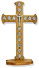 Stations of the Cross Olivewood Tabletop Crucifix – 7 1/4”, Made in Italy  (Minimum quantity purchase is 1)