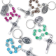 Mix and Match Handmade Rosary Decade Keychains with Different Saint and Colors - 10.25
