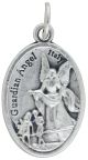  Guardian Angel / Ruega por Nosotros Medal - Silver Oxidized Die Cast - 1