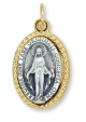 Miraculous Style Pray for Us Medal, Two Tone  - 1