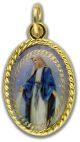  Our Lady of Grace / Cross - Color Medal with Gold Plated Finish  - 1 Inch    (Minimum quantity purchase is 2)