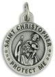 St Christopher Patriotic Medal 3/4” Round Silver Oxidized – Proud to Be an American on Back – Made in Italy Closeout Sale *  (Minimum quantity purchase is 2)