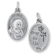 St Padre Pio Medal 1” Oval Silver Oxidized – Pray for Us on Back – Made in Italy  (Minimum quantity purchase is 2)