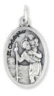   St Christopher Medal - Die-Cast Italian Silver Plated 1 inch/ Pray for Us   (Minimum quantity purchase is 2)