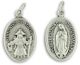 Our Lady of Guadalupe Medal 1” Oval Silver Oxidized – Niño de Atocha on Back – Made in Italy Closeout Sale *   (Minimum quantity purchase is 3)