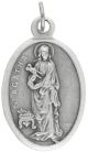   St Agatha Patron Saint Medal (Breast Cancer) - Italian Silver OX 1 inch   (Minimum quantity purchase is 1)