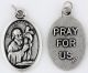 Saint Andrew Patron Saint of Fishermen  Medal - Italian Silver OX 1in.   (Minimum quantity purchase is 2)