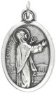 Saint Genevieve Patron Saint Medal-Italian Silver OX 1 inch  (Minimum quantity purchase is 2)