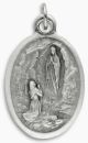   Our Lady of Lourdes / Pray For Us Medal - Italian Silver OX 1 inch (Minimum quantity purchase is 2)