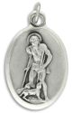  St Lazarus / Pray For Us Medal - Italian Silver OX 1 inch   (Minimum quantity purchase is 2)