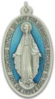 Large Blue Enamel Miraculous Medal (English) - 3 1/2