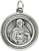 Sacred Heart Jesus / Scapular Medal - Round  - 3/4