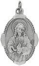 Sacred Heart of Jesus / Virgin of Mt Carmel Medal - Unique Oval Shape - 1 inch    (Minimum quantity purchase is 1)