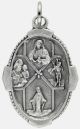 4 Way / Pray for Us Medal - Unique Oval Shape - 1 inch (Minimum quantity purchase is 2)
