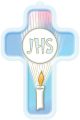 Picture Cross on Wood - First Communion JHS 5 inch  (Minimum quantity purchase is 1)