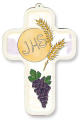 Picture Cross on Wood -  Communion JHS 5 inch  (Minimum quantity purchase is 1)