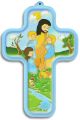   Picture Cross on Wood - Jesus with Children - Closeout Sale * (Minimum quantity purchase is 2) 