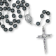 Miraculous Medal Rosary with Hematite 8mm Beads – Silver Tone, 21.5