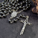 Miraculous Medal Rosary with 8mm Hematite Beads – 21.5